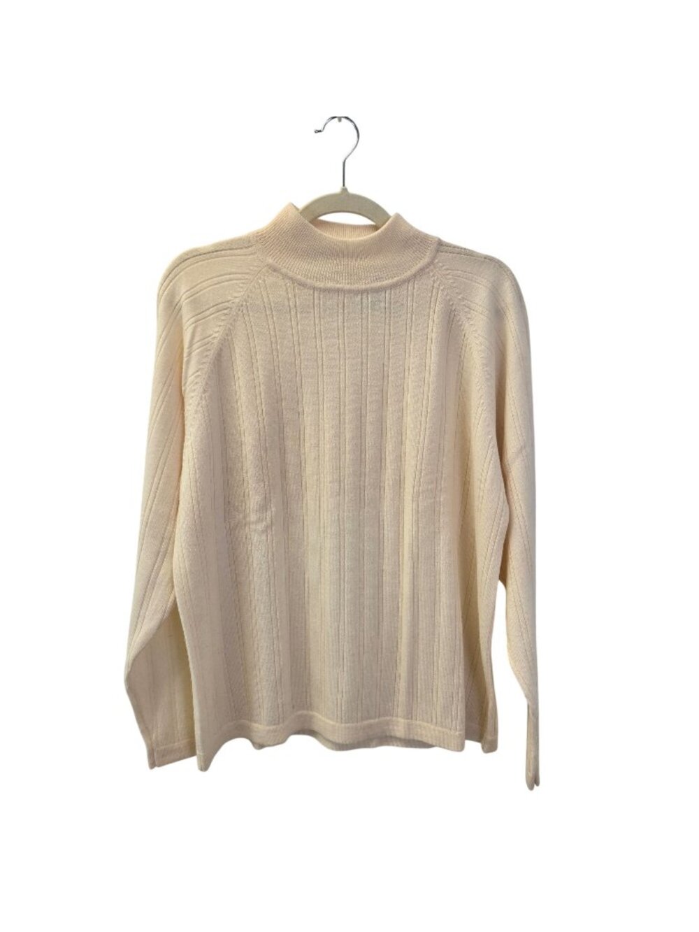 Preswick & Moore 100% Merino Wool Mockneck Ribbed Sweater Size Large